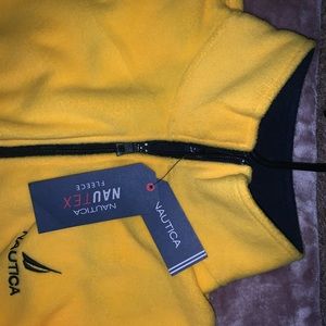 Nautica Yellow Fleece Quarter Zip Sweatshirt. New, Never Worn. XL